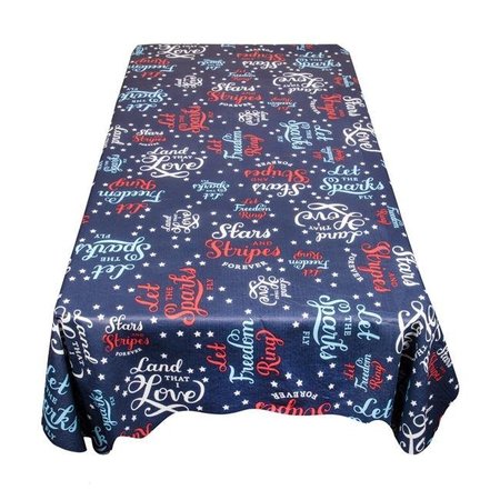 CARNATION HOME FASHIONS Carnation Home Fashions DFLN-90-US 52 x 70 in. USA Vinyl Flannel Backed Tablecloth in Red; White & Blue DFLN-90/US